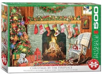 Eurographics Puzzles Weihnachten beim offenen Kamin (500 Teile) – Hochwertige Puzzleteile für langanhaltenden Legespaß