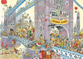 Jumbo Wasgij Retro Mystery 8 The Final Hurdle Die letzte Hürde (1000 Teile) – Geheimnisvolle Bildrätsel entschlüsseln