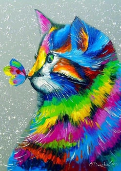 Enjoy-Puzzle Leuchtende Katze und Schmetterling (1000 Teile)