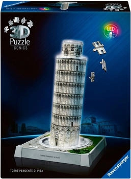 Ravensburger 3D Puzzle 216 Teile Iconics: Schiefer Turm von Pisa - mit Licht
