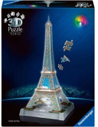 Ravensburger 3D Puzzle 216 Teile Iconics: Eiffelturm - mit Licht