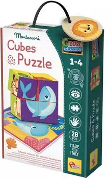 Lisciani 2-in-1 Cubes and Puzzles Multicolored