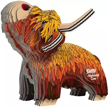 Eugy 3D Brown Highland Cow