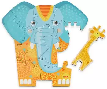 HABA Puzzle 2in1 Elefant Holzpuzzle 12 Teile (2011068001)