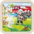 Goki Holzpuzzle Bauernhof, Feuerwehr, Pferd, 9 Teile (57382)
