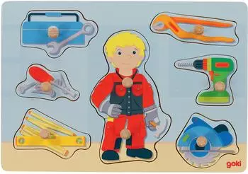 Goki Steckpuzzle Handwerker aus Holz 8 Teile (57405)