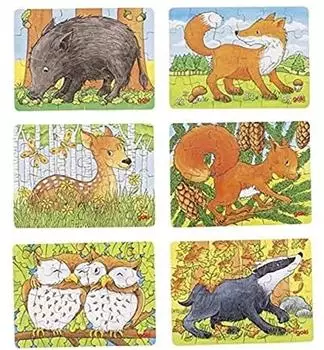 Goki Minipuzzle Waldtiere 24 Teile (57709)