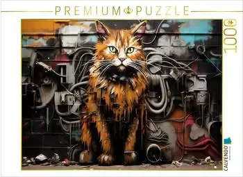 Calvendo Puzzle "Graffiti Katzen" 1000 Teile, 64x48cm (4066851550688)