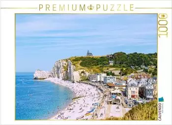 Calvendo Puzzle &Eacute;tretat mit Strand und Felsentor La Falaise d'Amont, 1000 Teile, 64x48cm