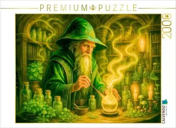Calvendo Puzzle "Zauberer mischt uralten Trank mit magischen Kr&auml;utern" 2000 Teile 90x67cm