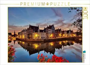 Calvendo Puzzle Brügge, Spiegelrei 1000 Teile 64x48cm
