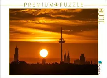 Calvendo Foto-Puzzle &bdquo;Sonnenaufgang &uuml;ber der Skyline" 1000 Teile, 64x48cm
