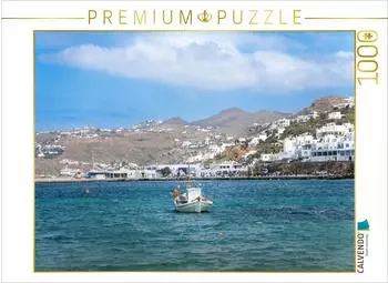 Calvendo Puzzle &bdquo;Mykonos &ndash; Der alte Hafen" 1000 Teile, 64x48cm
