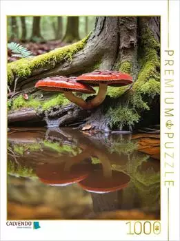 Calvendo Foto-Puzzle Gl&auml;nzender Lackporling im verwunschenen Wald 1000 Teile 64x48cm
