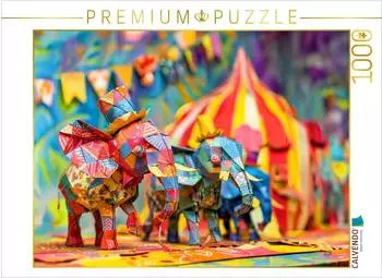 Calvendo Puzzle "Elefanten im Zirkus" 1000 Teile, 64x48cm (4066851322476)
