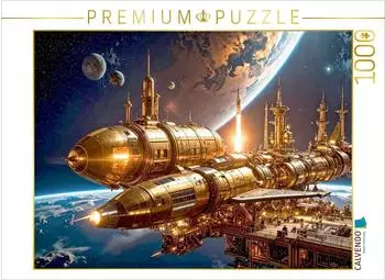 Calvendo Puzzle Andockman&ouml;ver Flashcube III & Brassliner II an Raumstation, 1000 Teile, 64x48cm