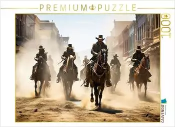 Calvendo Foto-Puzzle &bdquo;Ankunft der Reiter im Wilden Westen" 1000 Teile 64x48cm (4066851303574)