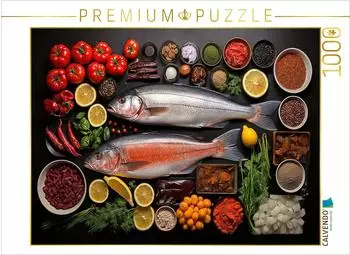 Calvendo Foto-Puzzle "Fischplatte zur gesunden Ern&auml;hrung" 1000 Teile 64x48cm (4066851752846)