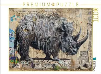 Calvendo Puzzle Wollnashorn 1000 Teile, 64x48cm
