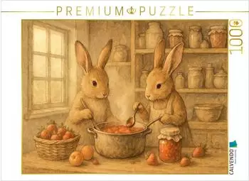 Calvendo Puzzle "Hasenzauber in der Marmeladenk&uuml;che" 1000 Teile, 64x48cm