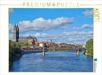 CALVENDO Puzzle Blick auf den Dom und Elbe in MAgdeburg 1000 Teile Lege-Gr&ouml;&szlig;e