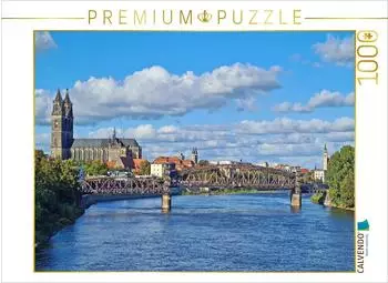 Calvendo Foto-Puzzle "Blick auf den Dom und Elbe in Magdeburg" 1000 Teile 64x48cm