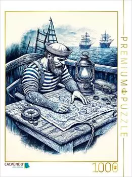 Calvendo Puzzle &bdquo;Seemann bei der nautischen Planung" Vintage, 1000 Teile, 64x48cm (4066851345192)