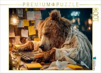 Calvendo Schreibtischb&auml;r in Pause Foto-Puzzle 1000 Teile, 64x48cm