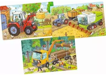 Goki Holz-Puzzle Fahrzeuge 3er-Set (57380)