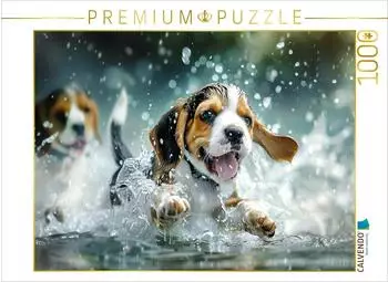 Calvendo Puzzle "Hunde und Wasser" 1000 Teile, 64x48cm