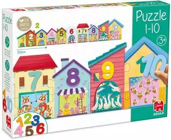 Goula Puzzle 1-10 Zahlen lernen, Holz, ab 3 Jahre (55260)