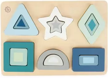 Bieco Steckpuzzle geometrische Formen, Holz, 13 Teile (24041003)
