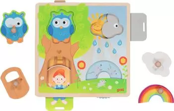 Goki Hintergrundbildpuzzle Wetter, Holz, 4-teilig (57339)