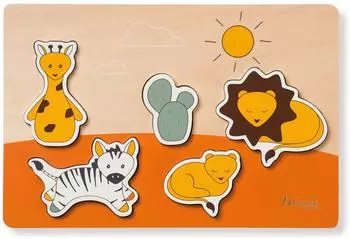 Hauck Puzzle N Fit Steckpuzzle Holz, Tierformen, ab 1 Jahr (813083)