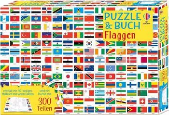 Usborne Puzzle & Buch: Flaggen, 300 Teile, ab 7 Jahren