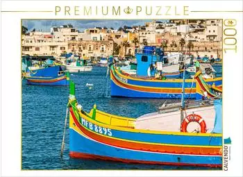 Calvendo Fischerhafen in Marsaxlokk, Malta &ndash; Foto-Puzzle 1000 Teile (64&times;48cm)