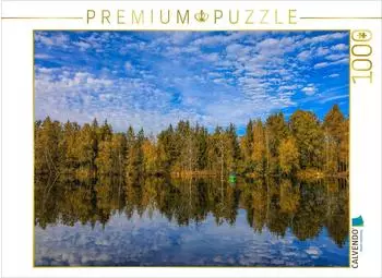 Calvendo Fotopuzzle Moorteich mit Fischerboot &ndash; Pfrunger-Burgweiler Ried, 1000 Teile, 64&times;48cm