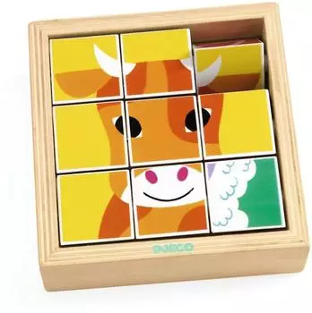 Djeco Animoroll Würfelpuzzle aus Holz (DJ01955)