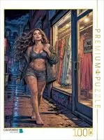 CALVENDO Puzzle Stolze Daphne: Kleiner Streifzug im sterbenden Neonlicht. 1000...