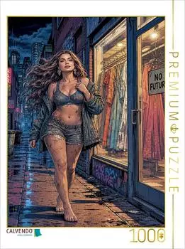 Calvendo Puzzle &bdquo;Stolze Daphne: Kleiner Streifzug im sterbenden Neonlicht" 1000 Teile, 64&times;48cm