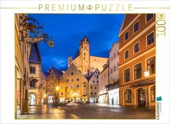 Calvendo Puzzle Altstadt von F&uuml;ssen mit Blick zum Neuen Schloss zur blauen Stunde, 1000 Teile, 64&times;48cm