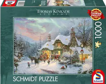 Schmidt-Spiele Thomas Kinkade Studios: Santas Nacht bevor Weihnachten, Puzzle 1000 Teile (58793)