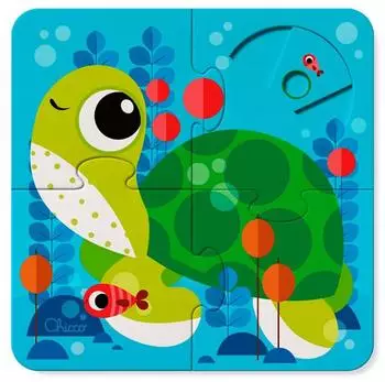 Chicco Interaktives Puzzle f&uuml;r Kleinkinder, 4er-Set, 4 Teile (00012558000000)