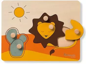 Hauck Puzzle N Sort Steckpuzzle L&ouml;we, Holz, ab 1 Jahr (813052)