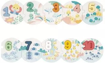 Janod Pure &bdquo;Meine ersten Zahlen" Holzpuzzle, 10-teilig (J08042)