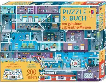 Usborne Puzzle & Buch: Auf geheimer Labyrinthe-Mission
