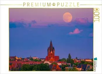 Calvendo Puzzle "Vollmond &uuml;ber der Pauluskirche" 1000 Teile, 64&times;48cm