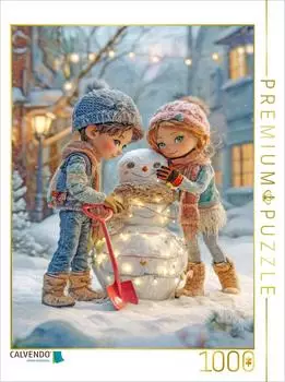 Calvendo Anim&eacute; &ndash; Skandinavische Fantasiemotive, Weihnachtsschneemann, Puzzle 1000 Teile, 64&times;48cm