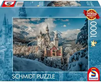 Schmidt-Spiele Schloss Neuschwanstein im Winter, Puzzle 1000 Teile (58068)