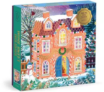 galison Home Sweet Holidays Folien-Puzzle, 500 Teile
